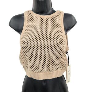 Freshman 1996 Crochet Crop Top Women Size Open Knit Wear 2 ways Festival Coastal